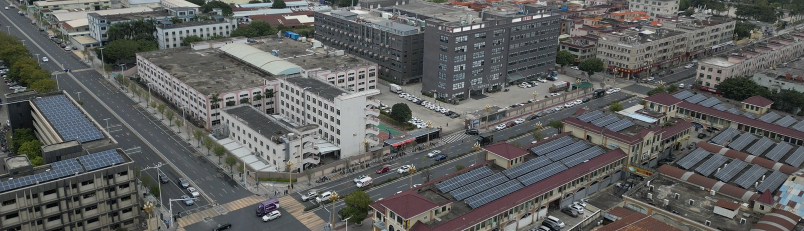 Aerial view of the factory site in Houjie, Dongguan