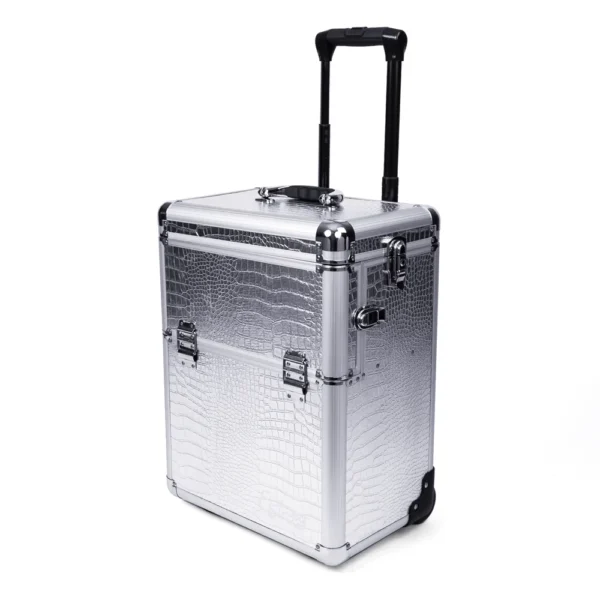 aluvox pvc 7621 handle rolling makeup suitcase detachable beauty makeup luggage case