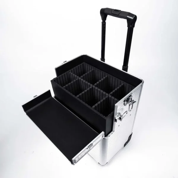 aluvox pvc 7621 handle rolling makeup suitcase detachable beauty makeup luggage case