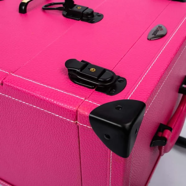 aluvox jl 3511t pink leather beauty trolley case cosmetic luggage with drawer