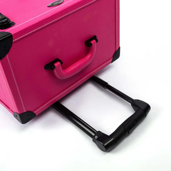 aluvox jl 3511t pink leather beauty trolley case cosmetic luggage with drawer