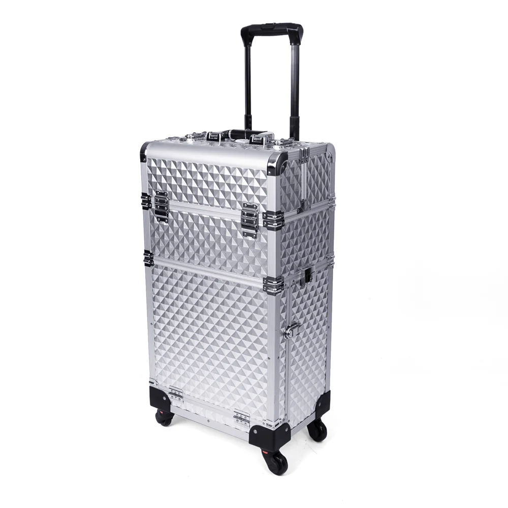 aluvox jl 926t s large capacity cosmetology rolling case professional cosmetic trolley