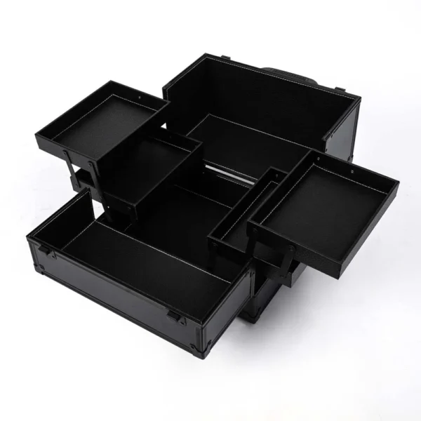 aluvox m626 black makeup carrier case with trays