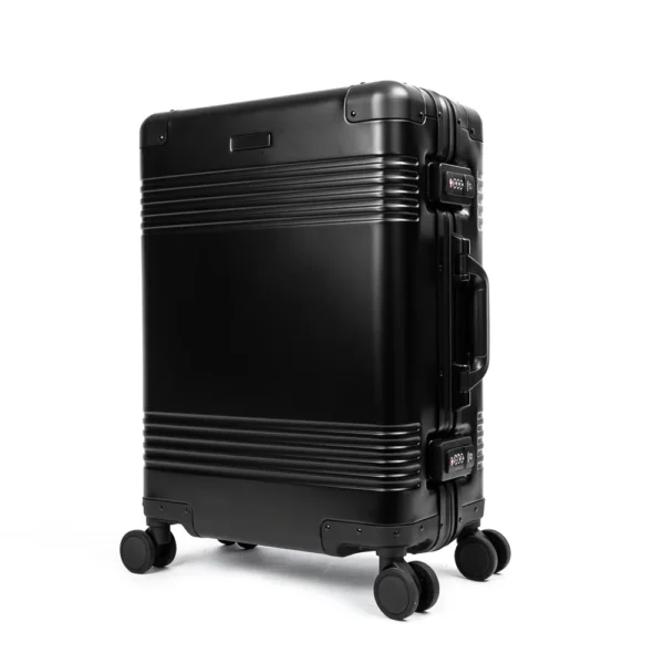 aluvox yct 050 aluminum hand luggage black cabin suitcase with combination lock