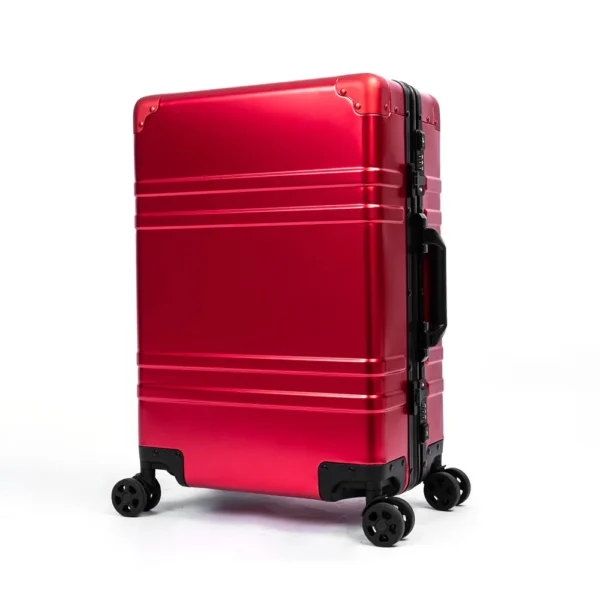 aluvox yct 055 red carry on luggage classic aluminum suitcase with tsa combination lock