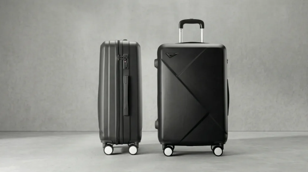 100% pure pc luggage with zipper closure and anti scratch surface