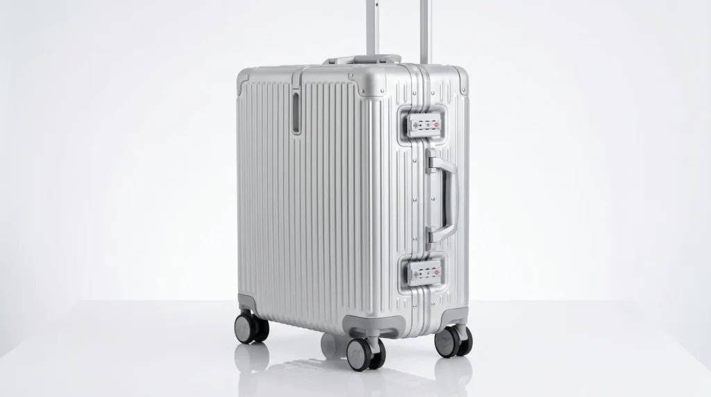 Aluvox MB-018 no zipper carry-on luggage — PC shell zipperless suitcase with TSA lock and 360 degree spinner wheels