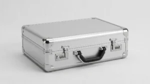 Aluvox aluminum tool case with metal corners and locking latches