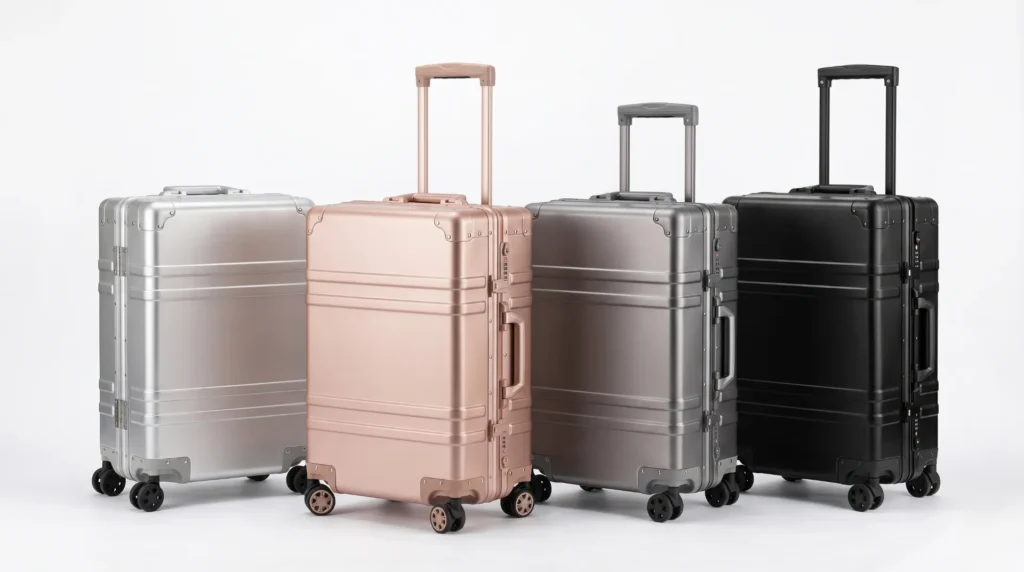 Aluvox aluminum carry-on OEM collection — Series 5 alloy carry-on luggage MOQ 300 pcs with color splitting