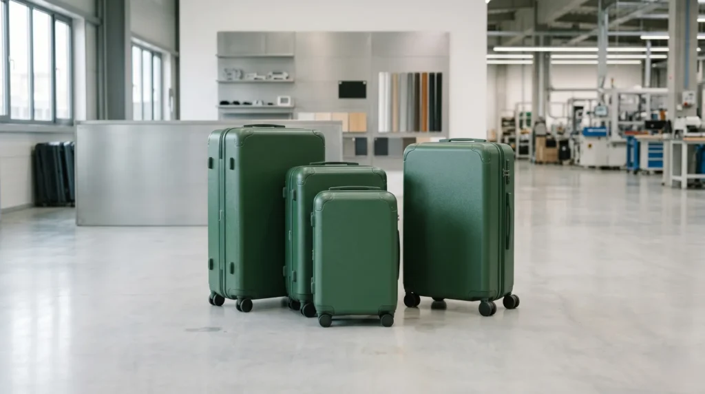 Aluvox custom luggage program — branded luggage line manufacturing from surface customization to full tooling