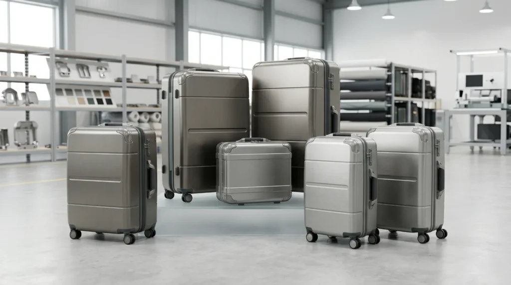 Aluvox durability-grade luggage supplier — aluminum and titanium business travel luggage for corporate buyers