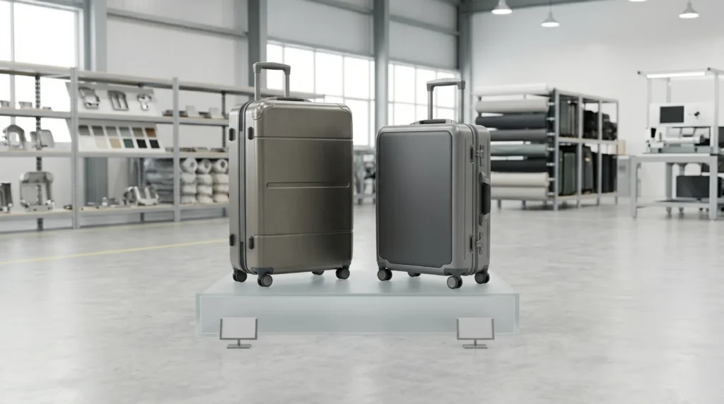 Aluvox no zipper luggage sourcing — aluminum frame and polycarbonate frame-closure constructions for brands