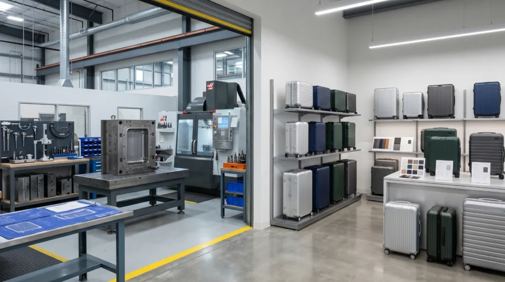 Aluvox OEM luggage program — in-house mold workshop and transparent cost structure for brand buyers