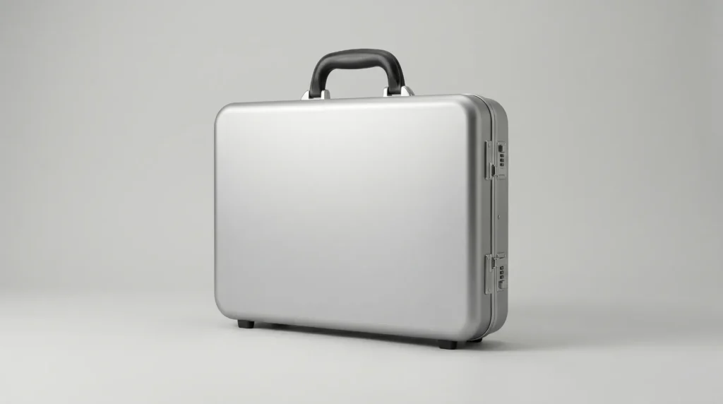 Aluvox BA0332 silver aluminum carry case with TSA combination locks
