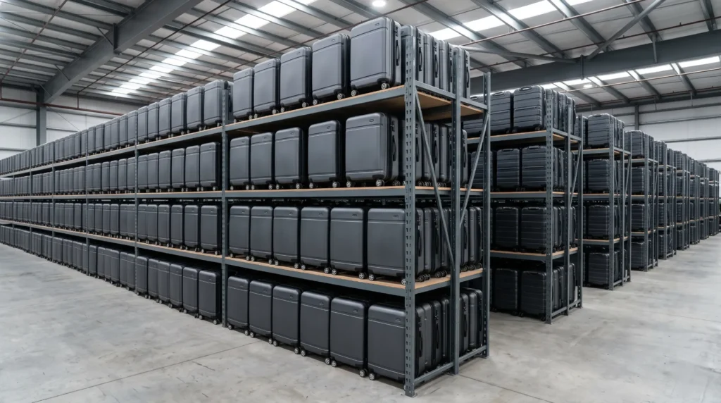 Buying luggage in bulk — wholesale sourcing guide showing volume luggage for resellers and retailers