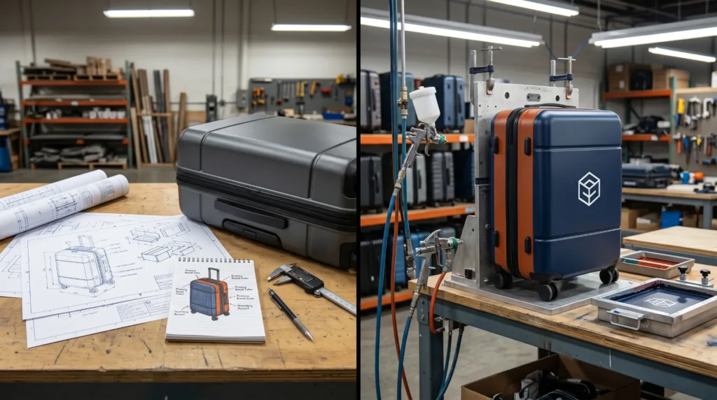 OEM versus ODM custom luggage manufacturing — design ownership and branding paths for brands