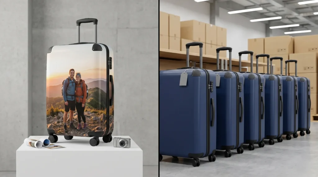 Personalizing one suitcase versus sourcing a custom branded suitcase line