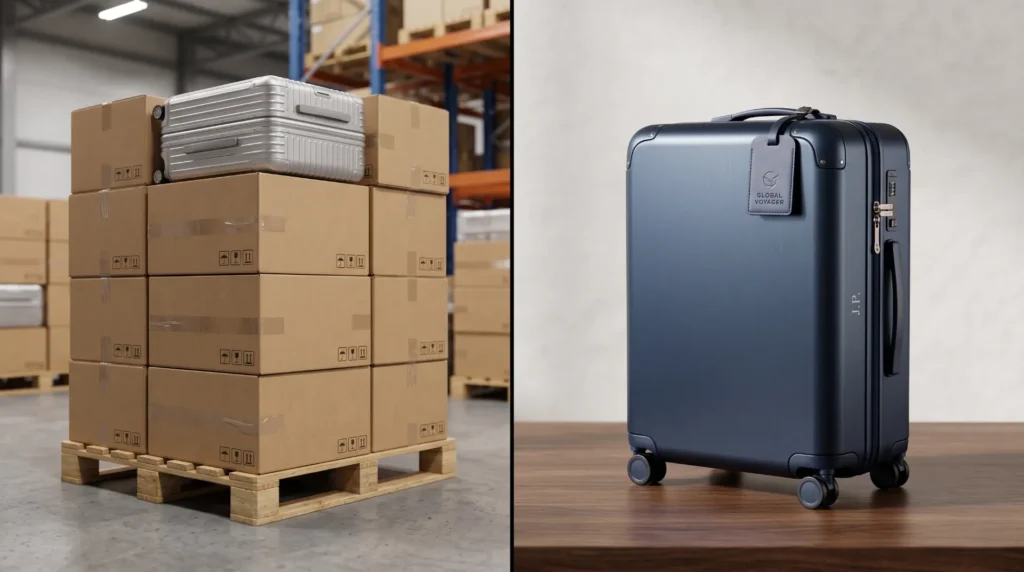 Stock wholesale versus factory-direct luggage sourcing comparison for resale margin