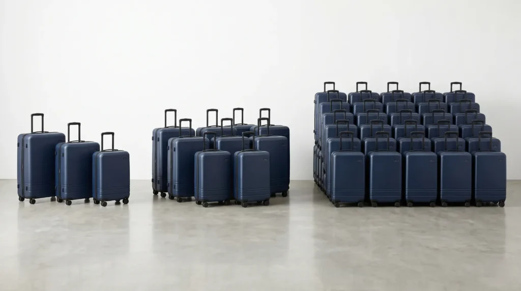 Wholesale luggage volume pricing and MOQ tiers for factory-direct procurement