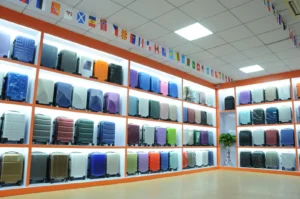 luggage color matching showroom wall