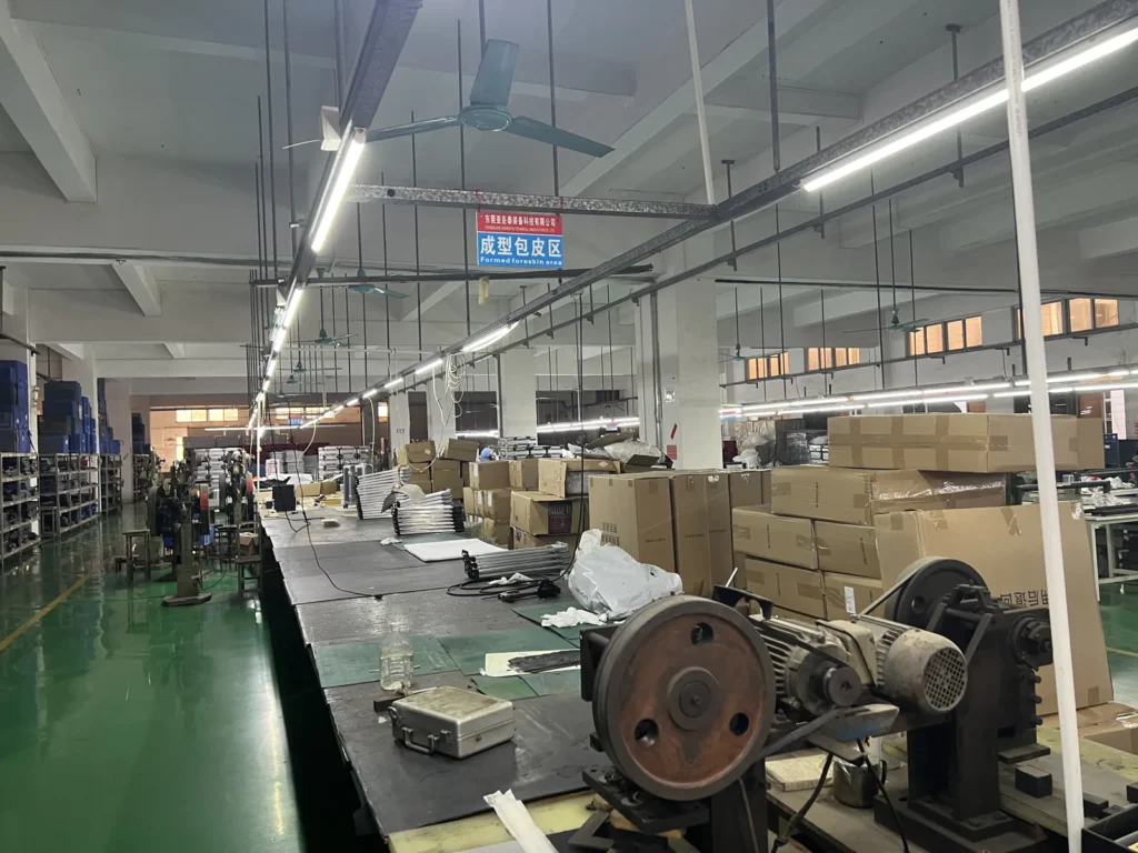 Sample assembly bench where a first case is built before bulk production starts